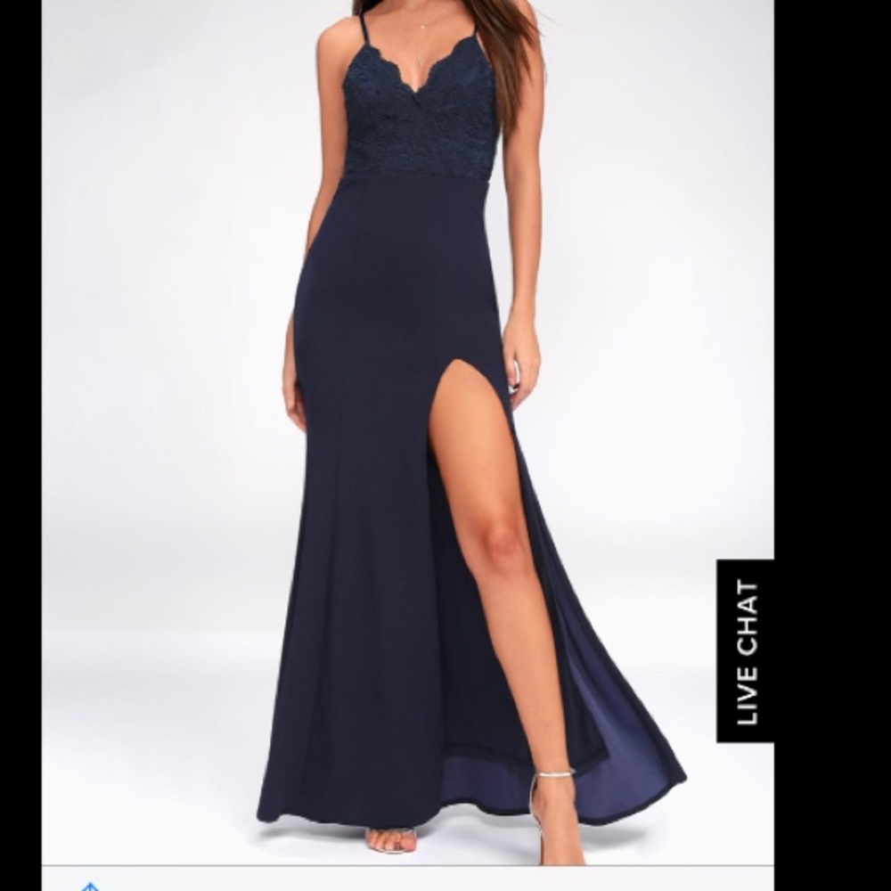 Navy blue long dress